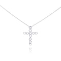 Silver 925 Rhodium Plated Heart Cross Pendant Necklace - STP01050
