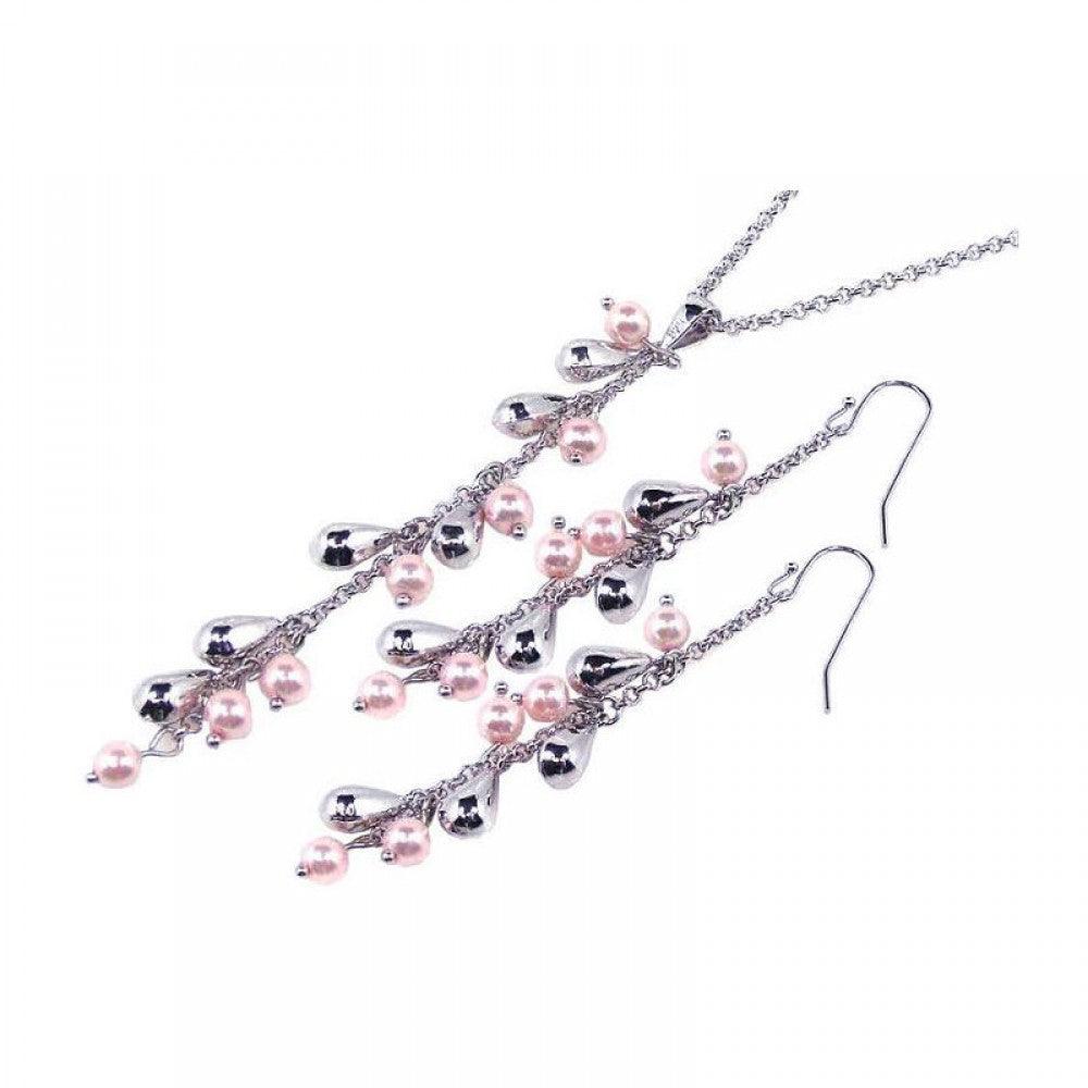 Silver 925 Rhodium Plated Multiple Multiple Color Teardrop CZ Hook Dangling Set - STS00142