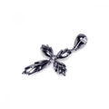 Silver 925 Rhodium Plated Polished Cross Pendant Necklace - STP00324