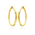 Silver 925 Gold Plated Hoop Earrings - ITE00021GP
