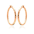 Silver 925 Rose Gold Plated Hoop Earrings - ITE00021RGP