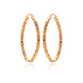Silver 925 Rose Gold Plated Oval Hoop Earrings - ITE00022RGP