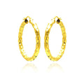 Silver 925 Gold Plated Oval Hoop Earrings - ITE00023GP