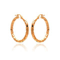 Silver 925 Rose Gold Plated Oval Hoop Earrings - ITE00023RGP