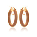 Silver 925 Rose Gold Plated Hoop Earrings - ITE00041RGP
