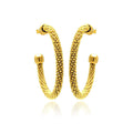 Silver 925 Gold Plated Hoop Earrings - ITE00042GP