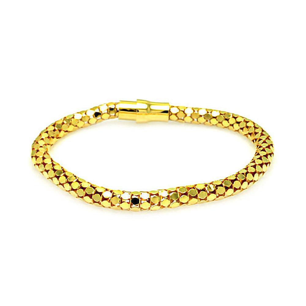 Silver 925 Gold Plated Coreana Italian Bracelet - ITB00003GP