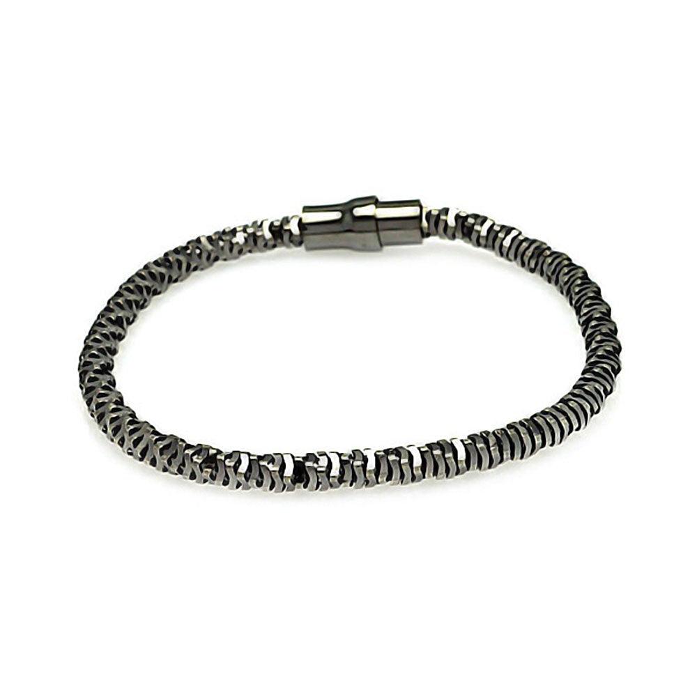 Silver 925 Black Rhodium Plated Italian Bracelet - ITB00004BLK