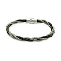 Silver 925 Rhodium Black Rhodium Plated Twist Rope Italian Bracelet - ITB00008BLK-RH
