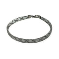 Silver 925 Black Rhodium Plated Crisscross Net Italian Bracelet - ITB00082BLK