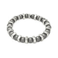 Silver 925 Rhodium Plated Stretchable Bead Italian Bracelet - ITB00093BLK
