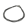 Silver 925 Black Rhodium Plated Net Wrap Italian Bracelet - ITB00111BLK