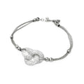 Silver 925 Rhodium Plated 3 Bead Sides Knot Center Italian Bracelet - ITB00119