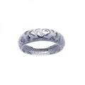 Silver 925 Rhodium Plated White Enamel Flower Ring - BGR00215