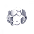 Silver 925 Rhodium Plated Matte Finish Rock Bubble Eternity Ring - BGR00229