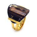 Silver 925 Gold Plated Sandstone Ring - BGR00240