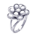 Silver 925 Rhodium Plated CZ Flower Ring - BGR00264