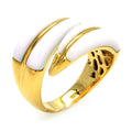 Silver 925 Gold Plated White Onyx Adjustable Ring - BGR00287