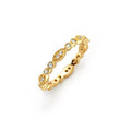 Silver 925 Gold Plated Clear Round and Marquise CZ Stackable Eternity Ring - BGR00537GP