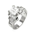 Silver 925 Rhodium Plated Diamond Cut CZ Ring - STR00052