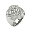 Silver 925 Rhodium Plated CZ Covered Heart Ring - STR00057