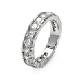 Silver 925 Rhodium Plated Channel Set CZ Stackable Ring - STR00071