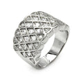 Silver 925 Rhodium Plated Net Design CZ Ring - STR00084