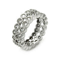 Silver 925 Rhodium Plated 2 Row CZ Eternity Ring - STR00118