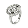 Silver 925 Rhodium Plated Double Circle CZ Ring - STR00134