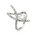 Silver 925 Rhodium Plated Entangled CZ Ring - STR00178