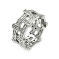 Silver 925 Rhodium Plated CZ Weaved Eternity Ring - STR00184