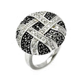 Silver 925 Rhodium Plated CZ Flower Eternity Ring - STR00242