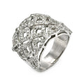 Silver 925 Rhodium Plated CZ Net Ring - STR00265