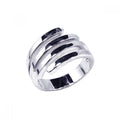 Silver 925 Rhodium Plated 4 Row Ring - STR00346