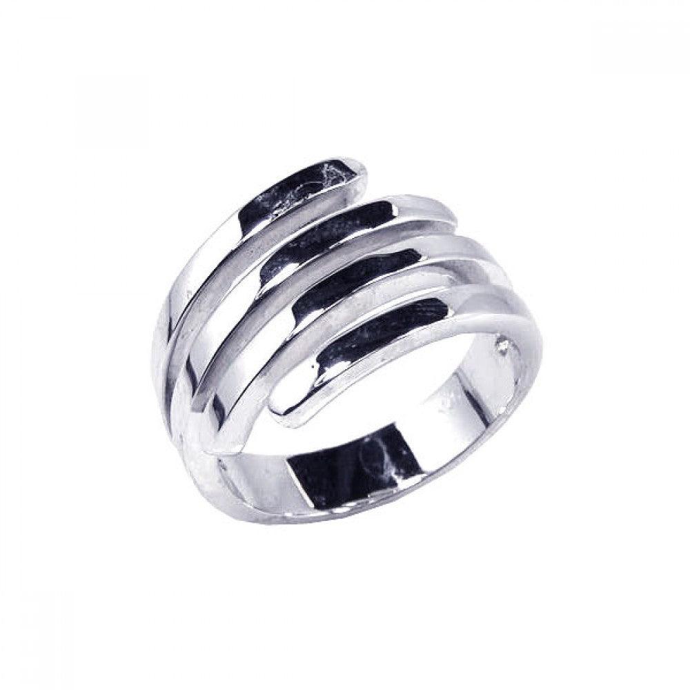 Silver 925 Rhodium Plated 4 Row Ring - STR00346
