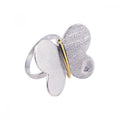 Silver 925 Rhodium and Gold Plated CZ Butterfly Ring - STR00382