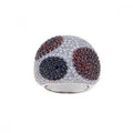 Silver 925 Rhodium Plated Multi Color CZ Dome Ring - STR00435