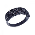 Silver 925 Black Rhodium Plated Multi Color Pave Set CZ Ring - STR00500