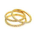 Silver 925 Gold Plated CZ Stackable Ring Set - STR00513GP