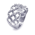 Silver 925 Rhodium Plated CZ Open Flower Ring - STR00574