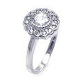 Silver 925 Rhodium Plated Cluster Set CZ Ring - STR00583