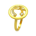 Silver 925 Gold Plated CZ Smiley Face Ring - STR00685