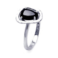 Silver 925 Rhodium Plated Black Center CZ Ring - STR00875