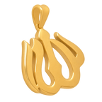 Mini Allah gold pendant, reverse view