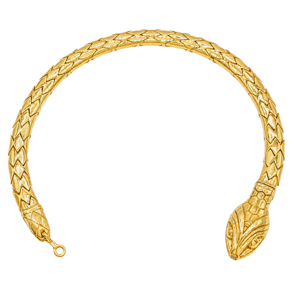 4.8MM Solid Snake Biting Tail Bracelet in solid 10K-24K gold