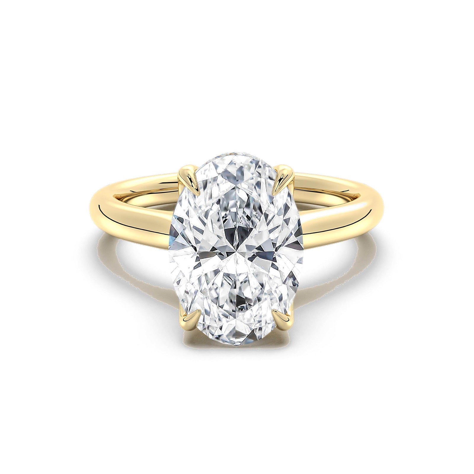 Yellow gold oval engagement ring setting